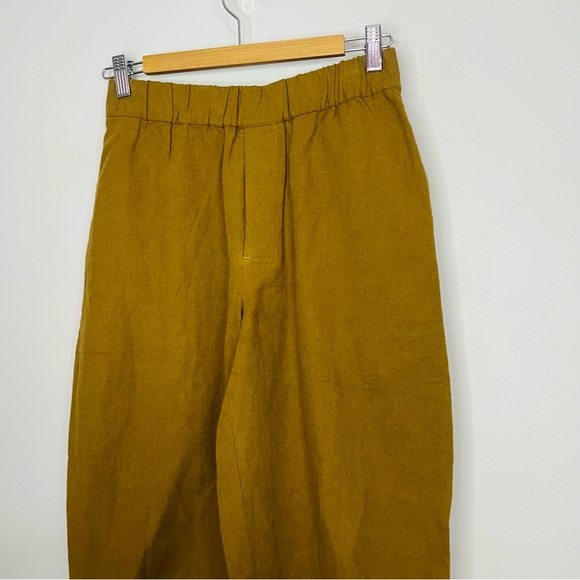 7115 By Szeki brown Linen Signature Elastic Pull-Up Trouser Pants size xsmall - Picture 4 of 8